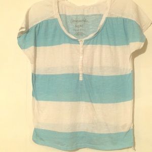 Blue and White Striped Shirt